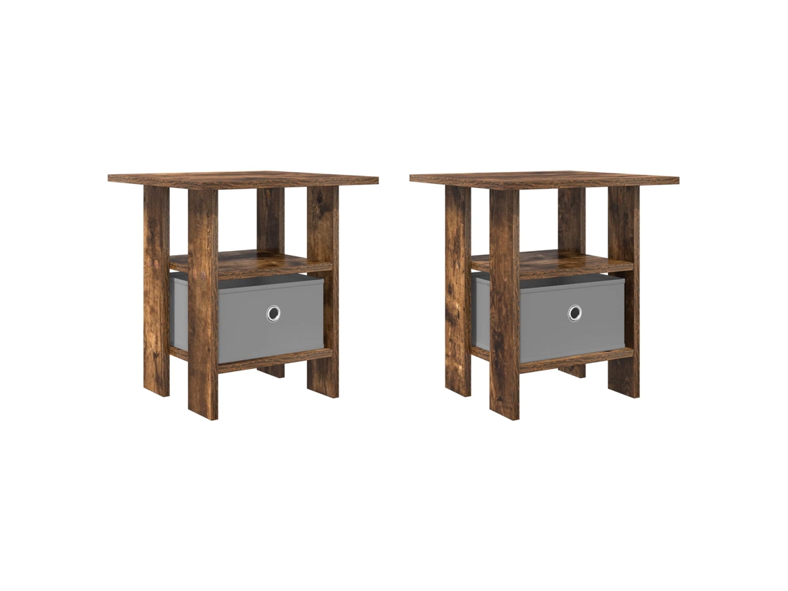Conjunto 2 Mesa-de-cabeceira Vidaxl Castanho Derivados De Madeira (41 X 40 X 45 Cm)