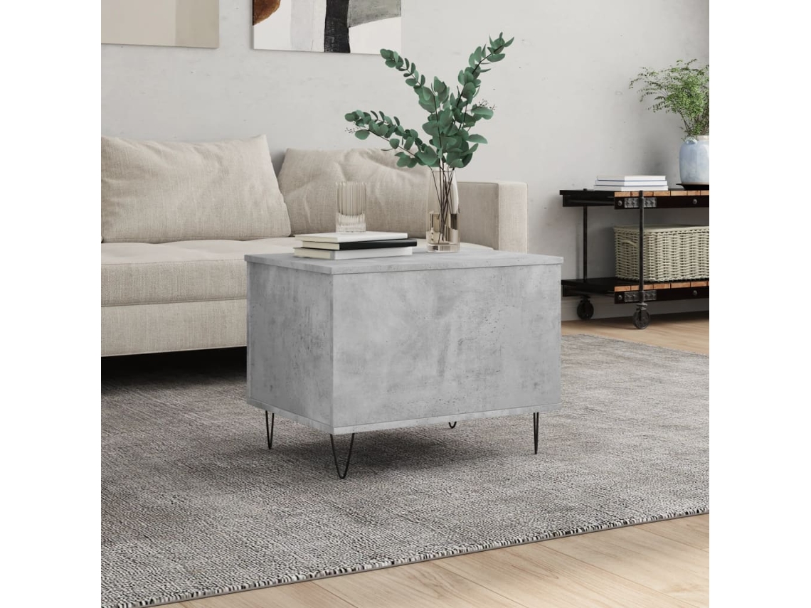 Vidaxl Mesa De Centro 60x44,5x45 Cm Derivados Madeira Cinzento Cimento