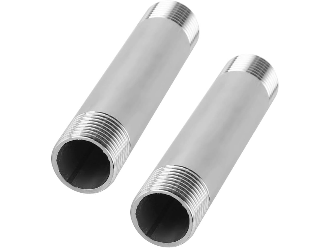 Anggrek Niple De Tubo Roscado Em Aço Inoxidável 2 Peças 10cm G1 2ou G3 4-conector Macho Vedado Resistente À Corrosão