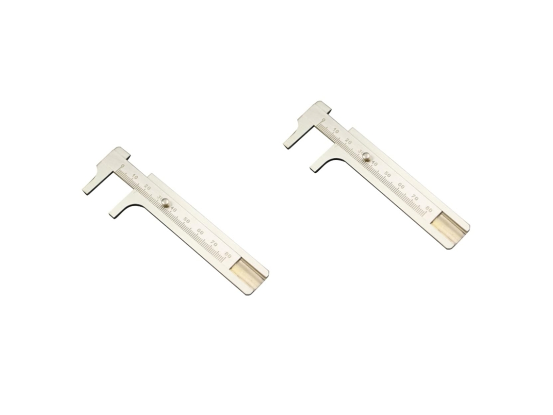 2 Peças De Latão Para Ferramentas, Medidores, Escala, Régua De Precisão Para Joias, Mini Calcador.