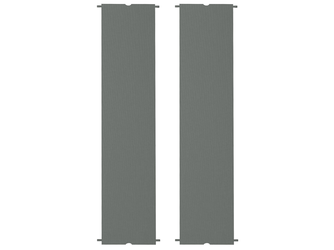 Conjunto 2 Telas Retráteis Pérgola 4,9x1,2m Proteção Uv, Poliéster Cinza Escuro