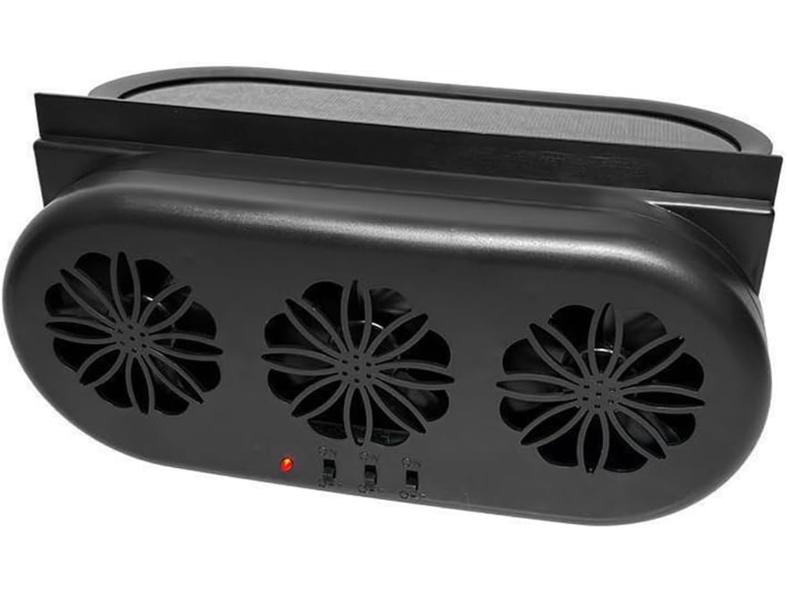Ventilador De Exaustão Silencioso Para Carro Com 3 Ventiladores, Alimentado Por Energia Solar E Usb, Com Interruptor
