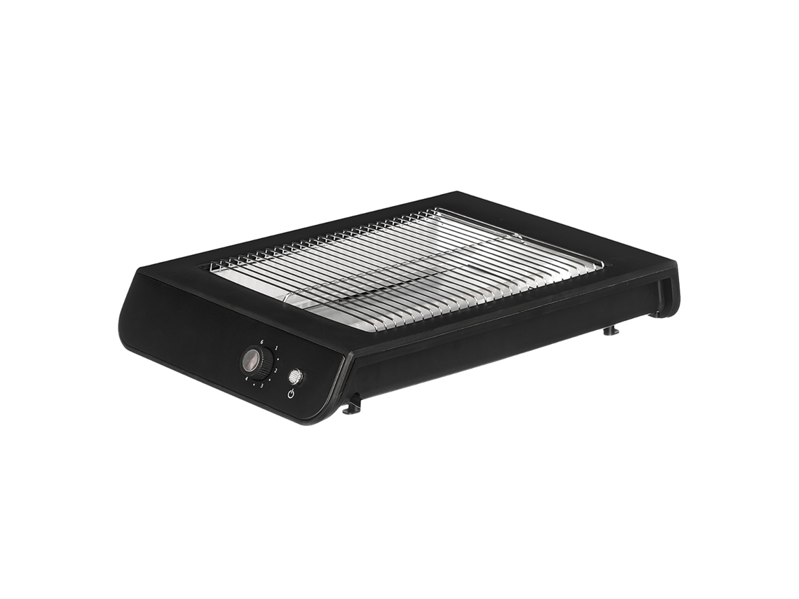 Torradeira Retangular Plana Preta de 600w. com Temporizador DAM