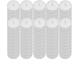 Velas Tealight Brancas Sem Perfume | 100 Velas Tealight Brancas Sem Fumaça E Sem Gotejamento Mini Gokoco