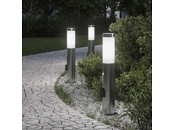 Vidaxl Luminárias De Balizador Com Sensor E Tomada, 3 Peças, 50 Cm, Aço Inoxidável, Ip44