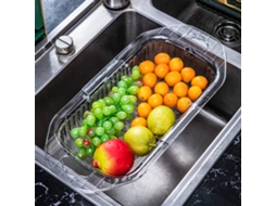 Escorredor De Lavatório Em Pet Retrátil - Cesto Telescópico Para Legumes, Fruta E Loiça De Cozinha
