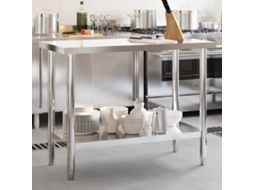 Vidaxl Mesa De Trabalho De Cozinha 110x55x85 Cm Aço Inoxidável
