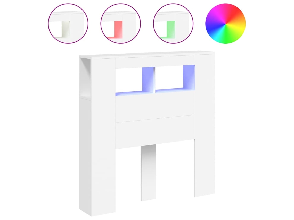 Cabeceira Cama C/ Leds Branco MAISON EXCLUSIVE (100x18,5x103,5 cm)