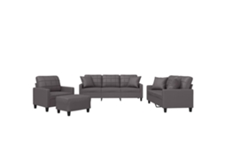 Sofa Set, Sofa Sets Vidaxl Cinzeto Couro Artificial (n/a)
