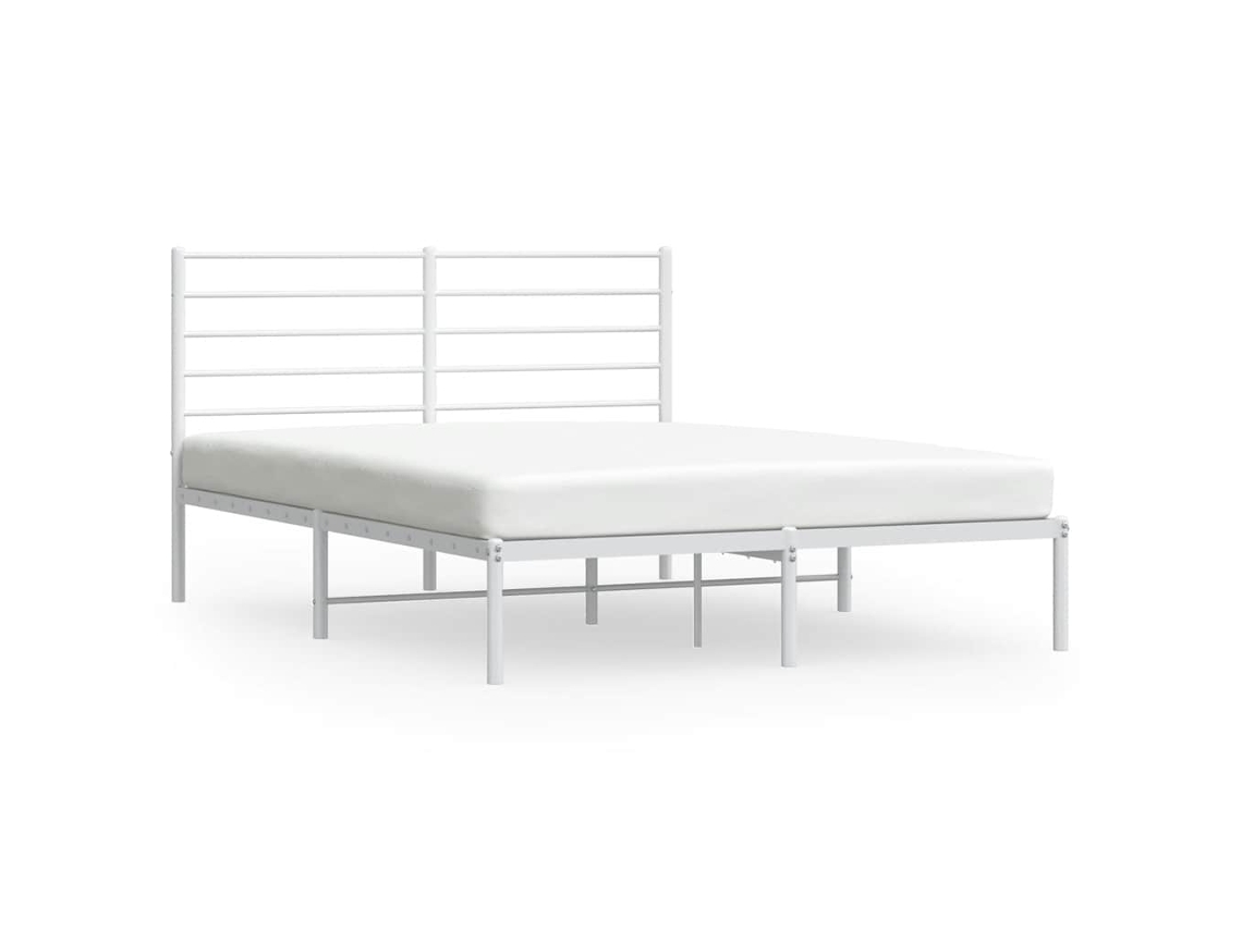 Estrutura de Cama com Cabeceira Metal Branco MAISON EXCLUSIVE 120x190 cm
