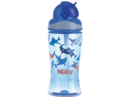 Copo Com Palha 360ml +12m Azul Nuby