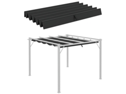 Cadeira Balanço 2 Lugares Jardim Toldo Ajustável 140x118x162cm Bege