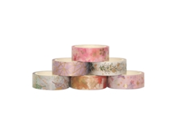 Kit De Fita Washi Decorativa Floral Com Fita Dourada Para Diy, Bullet Journal E Embalagem De Presentes