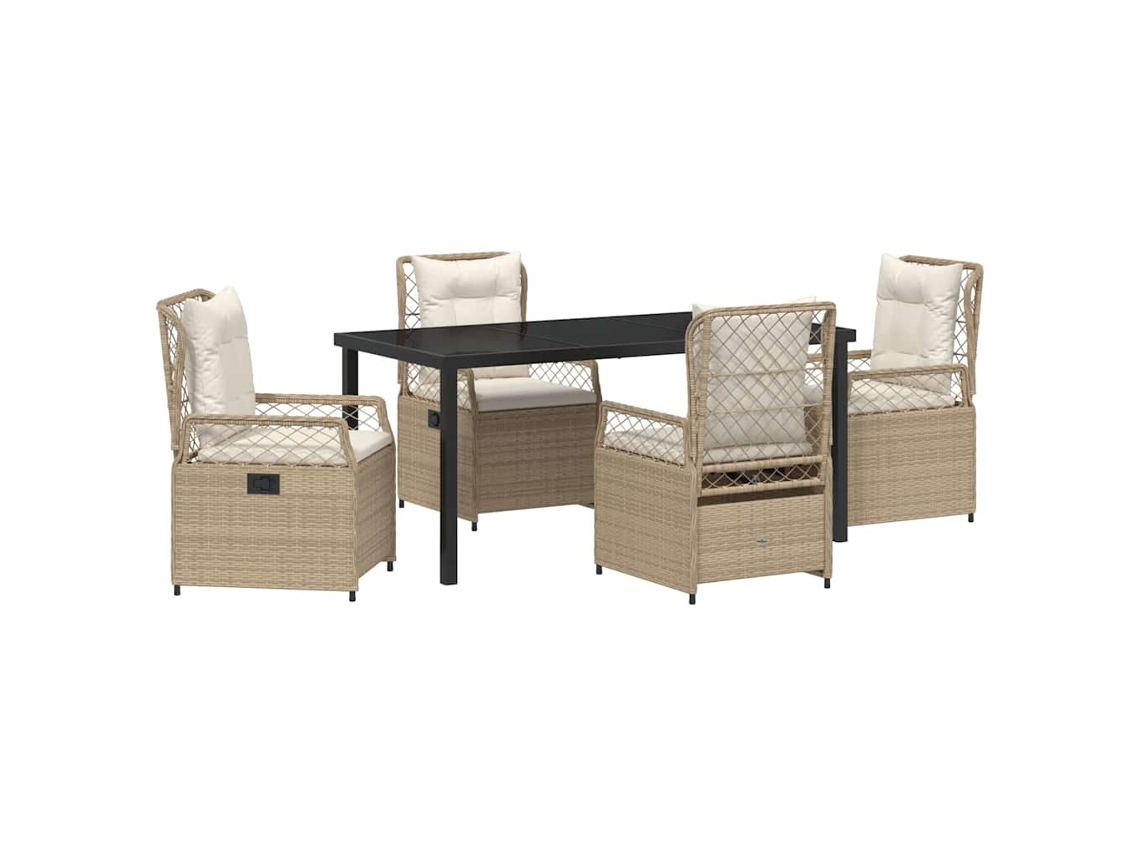 Conjunto Jantar para Jardim 5 Peças Bege e Branco Creme MAISON EXCLUSIVE
