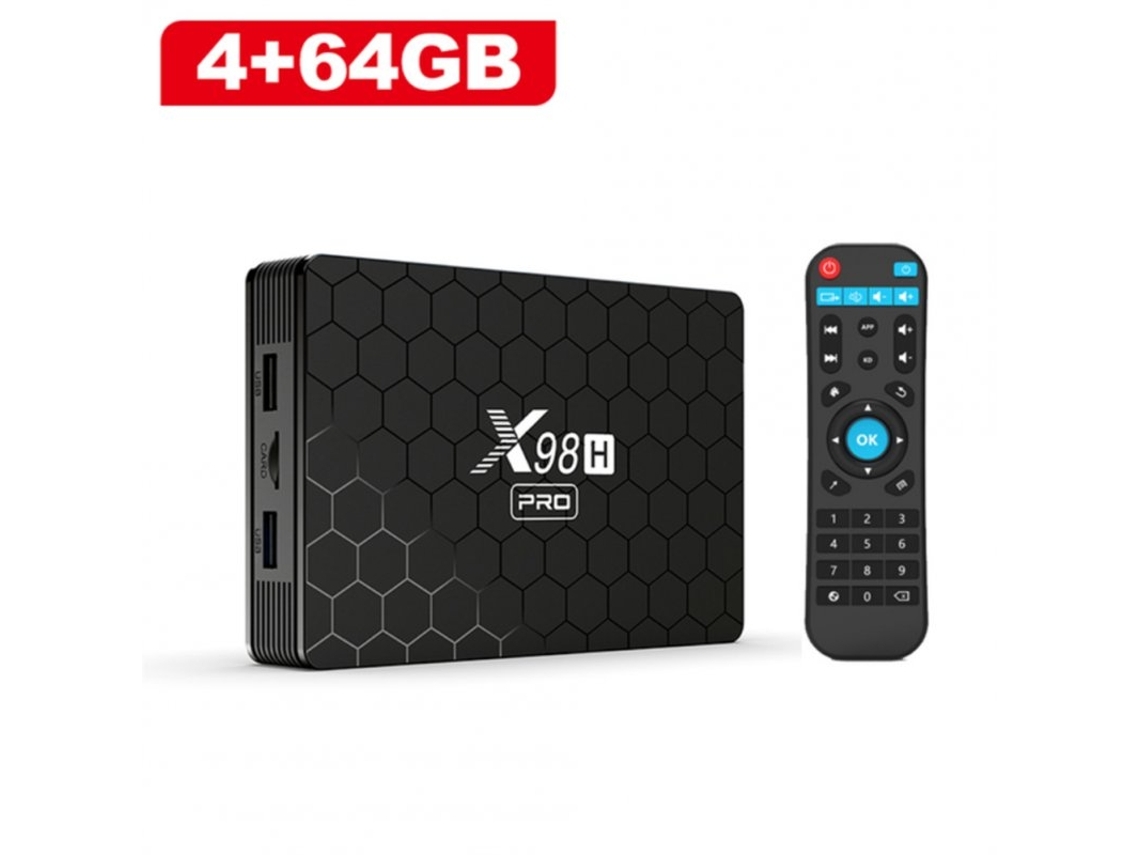 Box Smart Tv Android 12 X98h Pro Quad Core 4k 2.4g 5g Wifi Bluetooth 5.0 Plug Eua 4+64gb*