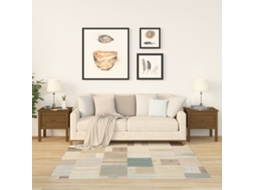 Vidaxl Mesas De Apoio 2 Pcs 50x50x49 Cm Pinho Maciço Castanho Mel