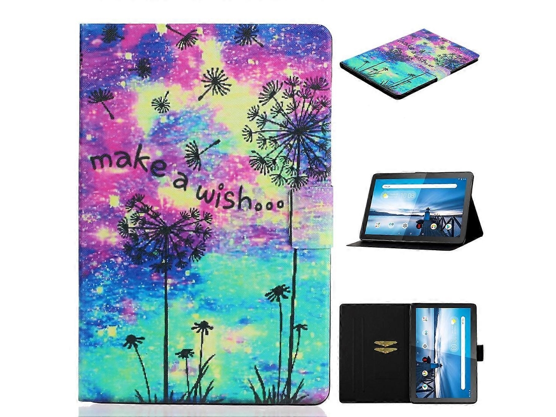 Capa De Couro Com Aba Horizontal E Desenho Colorido Para Lenovo Tab M10 Tb-x605f / X505, Com Suporte E Compartimento Para Cartão.