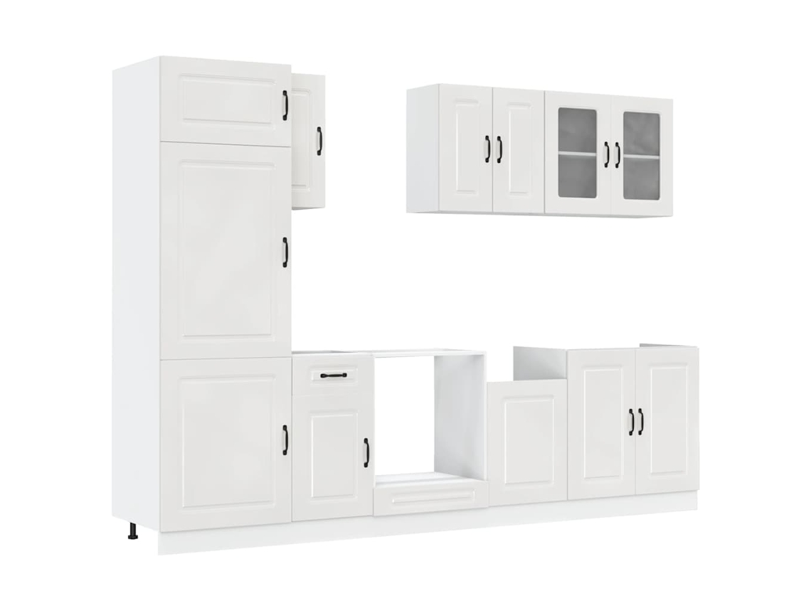 Conjunto de 8 Armários de Cozinha Kalmar Branco Brilhante MAISON EXCLUSIVE