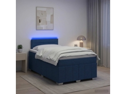 Vidaxl Cama Box Spring Com Colchão Azul 120 X 200 Cm Tecido