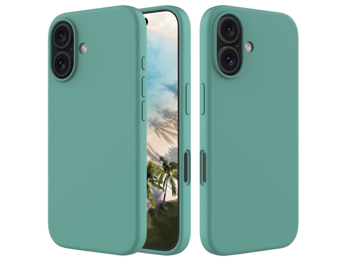 Lurelia Capa Protetora Para Iphone 16, Em Silicone E Pc, Interior Em Microfibra, Recortes Precisos, Cor Verde E Anti-riscos