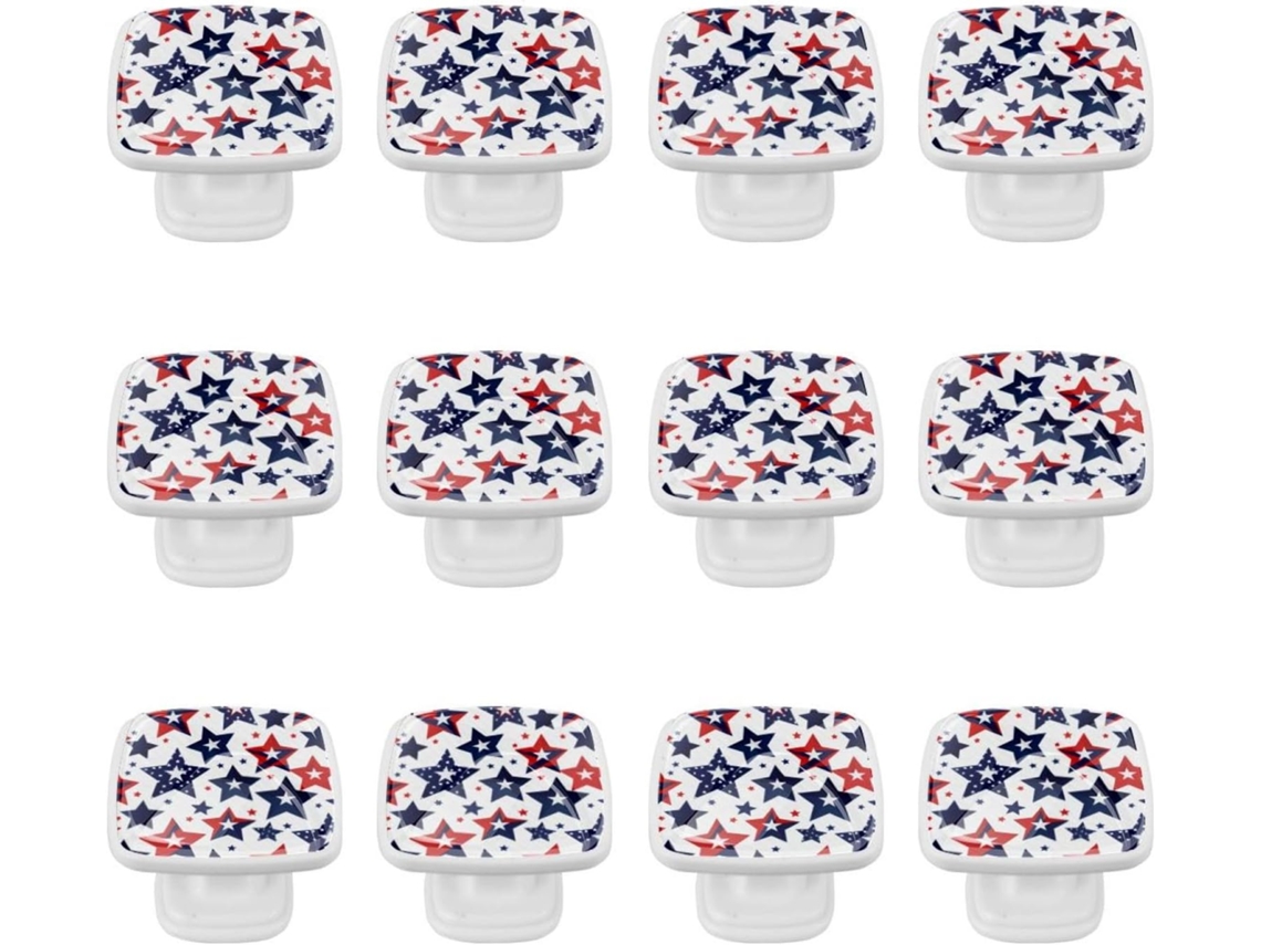 Puxadores Quadrados Para Gavetas De Cômoda, Puxadores Para Armários De Cozinha, 12 Peças, Bandeira Americana Com
