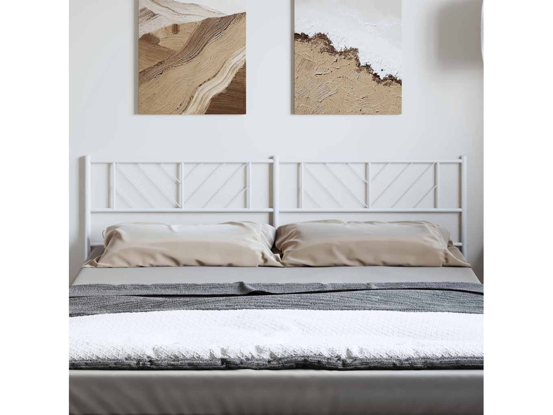 Cabecero de metal blanco de 180 cm