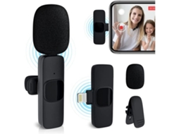 Microfone de lapela sem fio para iPhone, iPad, mini microfone para YouTube, transmissão ao vivo no Facebook, entrevista com vlogger, A683