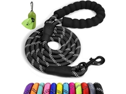Trela Para Cães, Com Pega Acolchoada E Confortável, Resistente, Ideal Para Passeios De Treinamento, 180 X 1,2 Cm, Detalhes Refletores, Er...