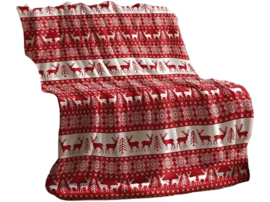 Manta de Natal Syjym com Papai Noel Estampa Digital Flocos Neve Ideal para Lazer, Macio, Quente, Ideal para Qu