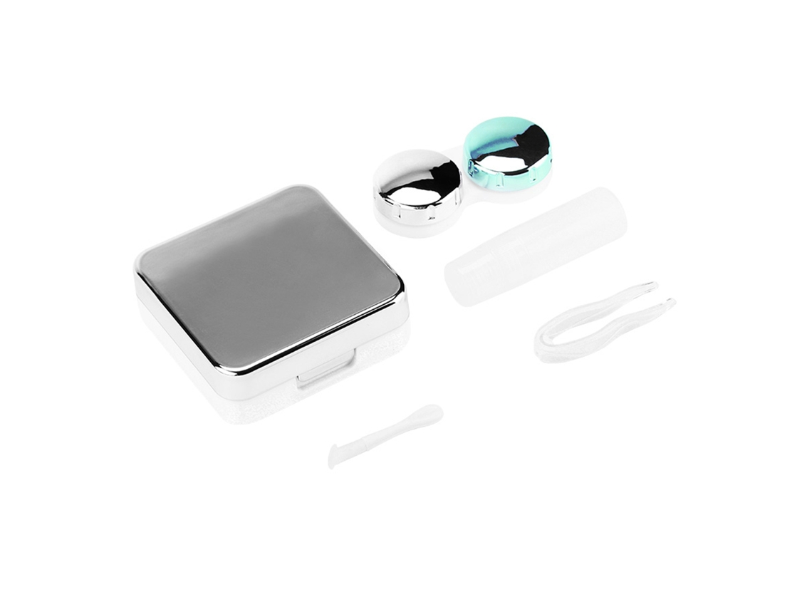 Conjunto De Estojo Para Lentes De Contato Com Capa Reflexiva Caixa De Viagem