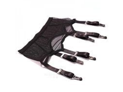 2026-cinto De Suspensórios Preto De Malha Transparente Com 6 Correias E Bordado De Renda Allacki Lingerie Sexy Wwj Talla Única Blanco