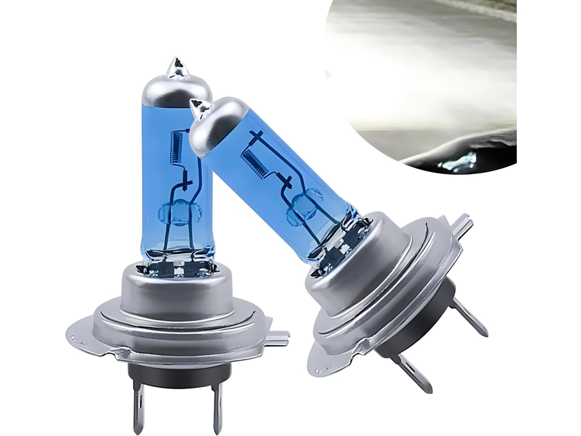 Fogfar Pacote Com 2 Lâmpadas Halógenas H7 Para Carro 12v 100w Ângulo De Feixe 360-graus Iluminação Três Hastes Vidro