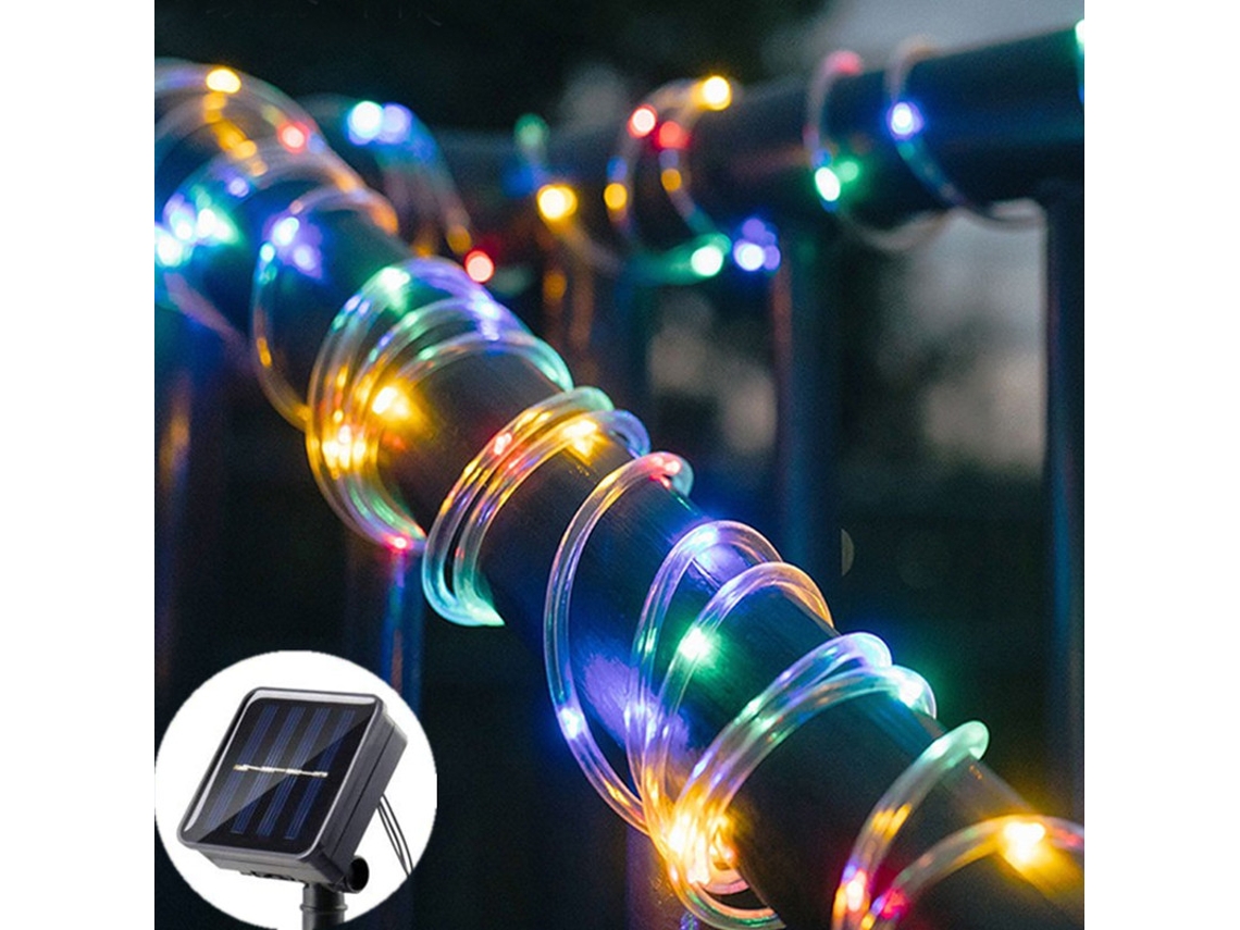 (10m Com 100 Leds Coloridos) Luzes Solares De Cordão