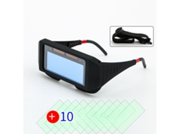 Óculos De Soldador Com Dimming Automático Campo Visual Claro Lentes Proteção 10 Elástico