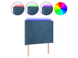 Led Headboard, Led Headboards Vidaxl Azul Veludo (83 X 16 X 118/128 Cm)