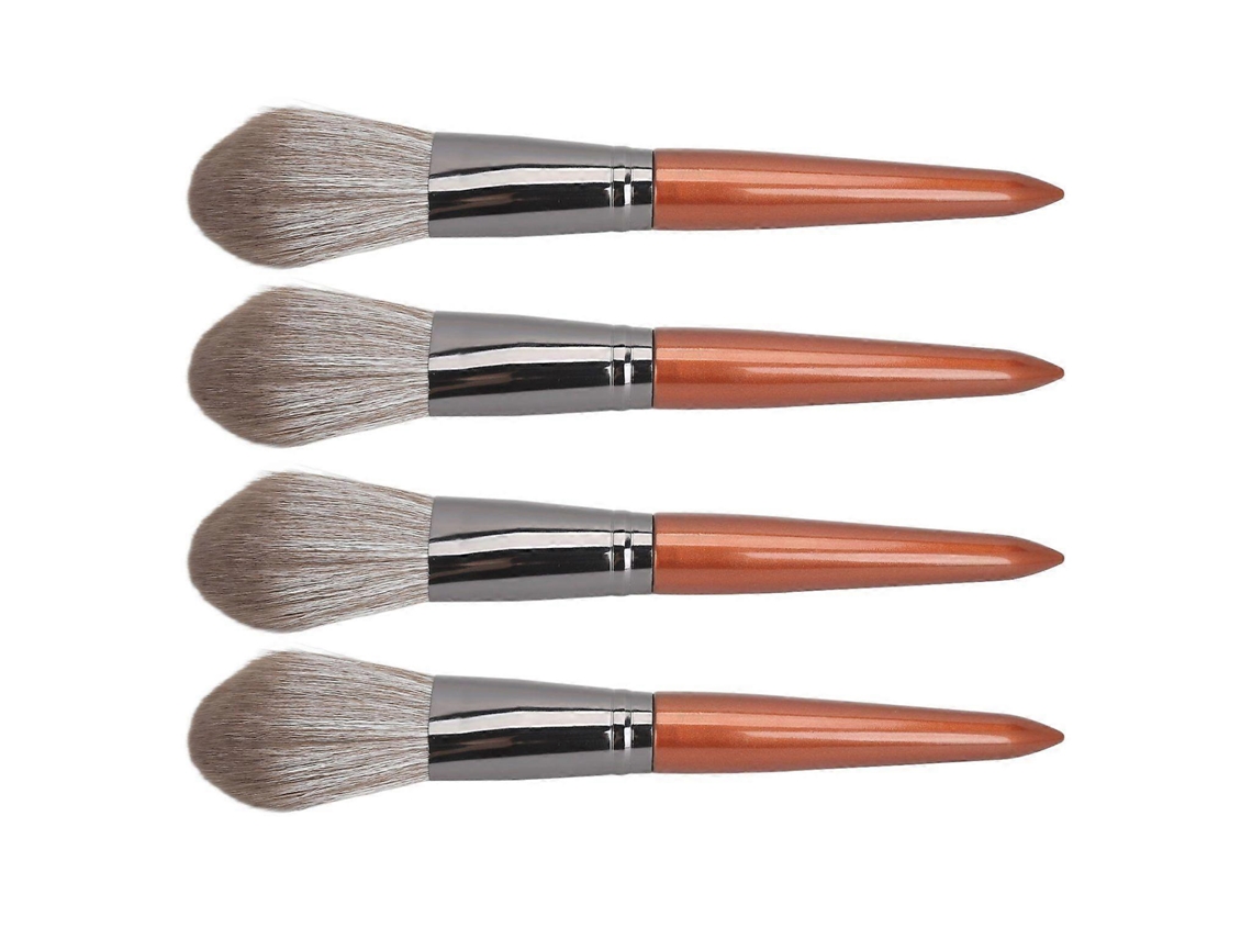 Conjunto De 4 Pincéis De Pó Soltos Para Maquiagem Facial Impecável E Pó Fixador Everley891