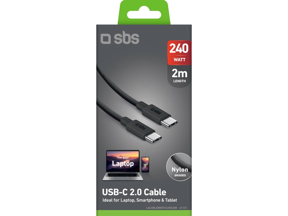 Cabo SBS USB-C (Usb-C - 240W - 2m - Preto)