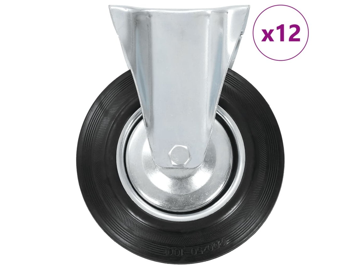 Vidaxl 12 Pcs Fixed Casters 200 Mm