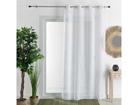 Cortina Filtrante com Riscas Extravagantes Branco 290X240 Cm HOME MAISON