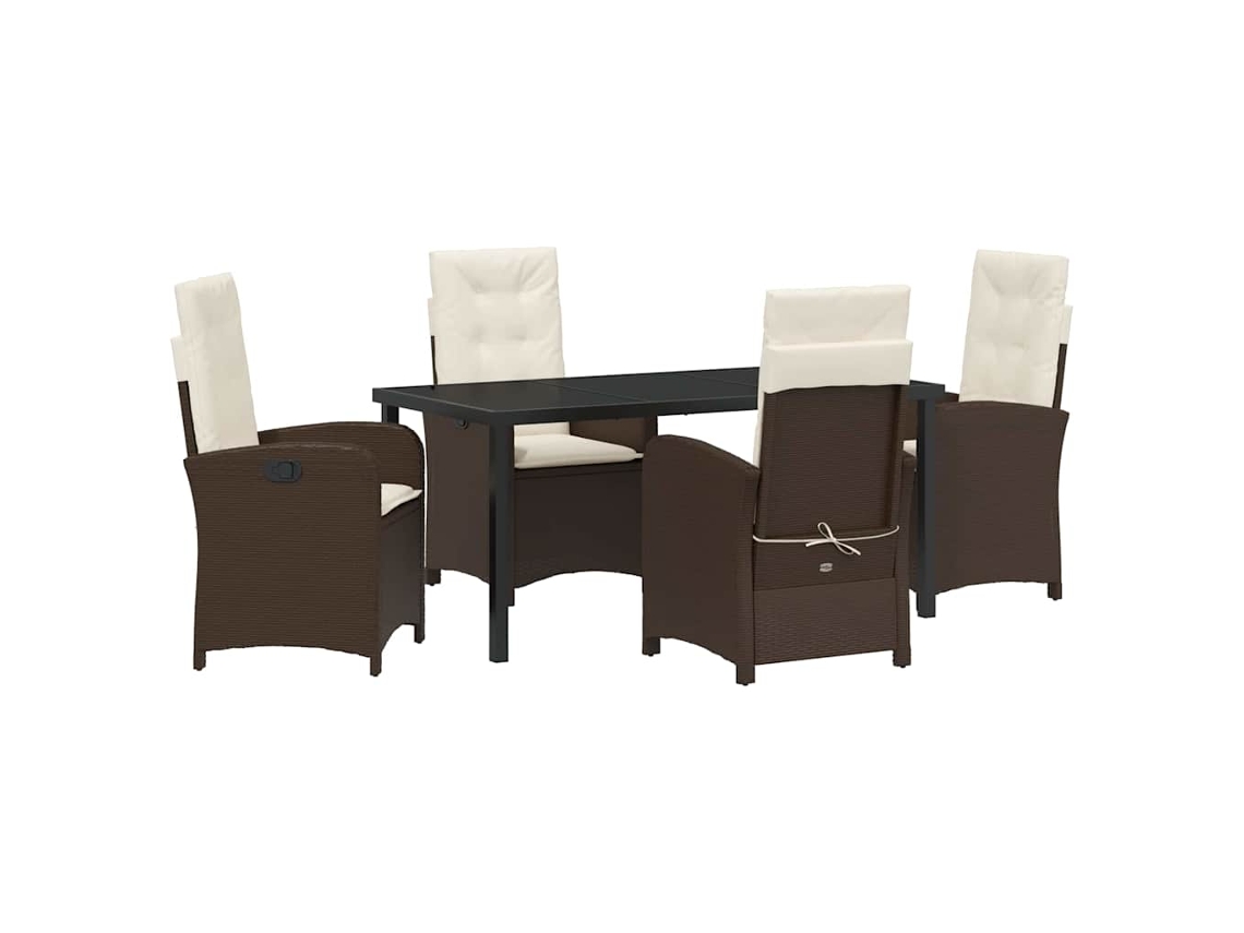 Maison Exclusive - Conjunto De Jantar Para Jardim 5 Pcs Castanho Vime Pe