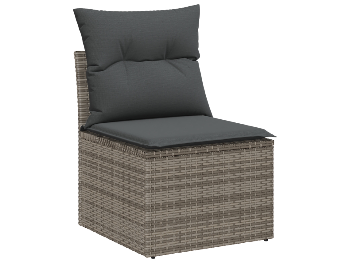 Conjunto 5 Sofá De Jardim Vidaxl Cinzento Vime Pe (234 X 62 X 69 Cm)