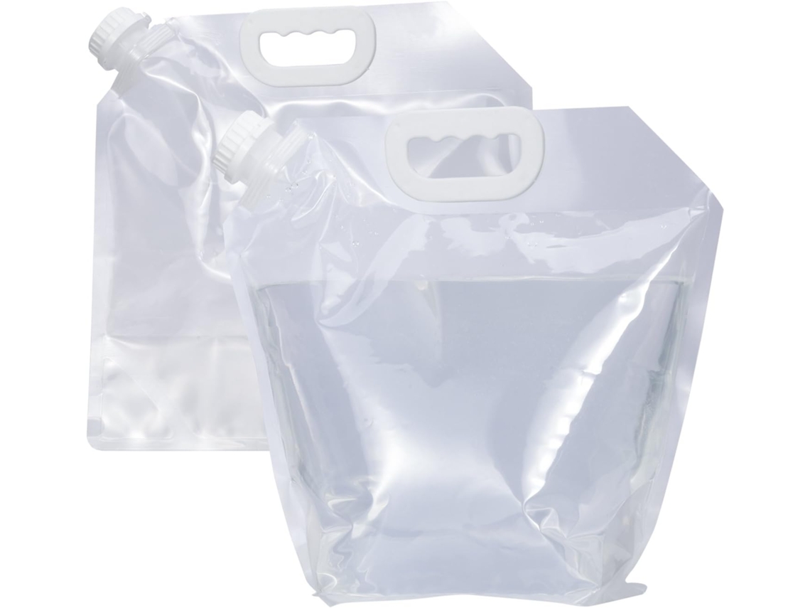 Recipiente de água dobrável de 5L, pacote com 2, com torneira, tanque de água portátil, Slowmoose