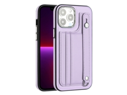 Capa Mobile Phone Cases Shockproof With Wrist para iPhone 15 Pro Pele Castanho