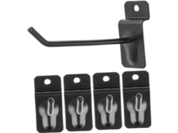 Pacote com 50 Ganchos Pretos de Ferro Perfurado para Painéis, 4,2 Mm X 15 Cm, Resistentes, para Uso em Lojas. SFUSHOS