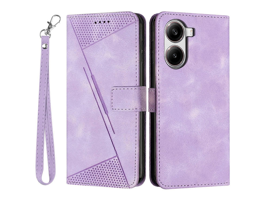 Capa De Couro Com Estampa Triangular Para Xiaomi Redmi Turbo 4 5g/poco X7 Pro 5g
