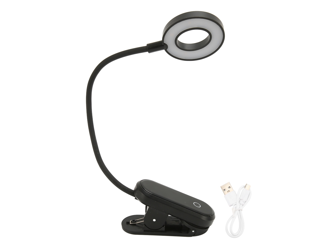 Rebe-lâmpada De Escritório Clip Com Controle Táctil E Pescoço De Ganso 360°, Luz Led Multifuncional Para Leitura Na Cabeceira Da Cama