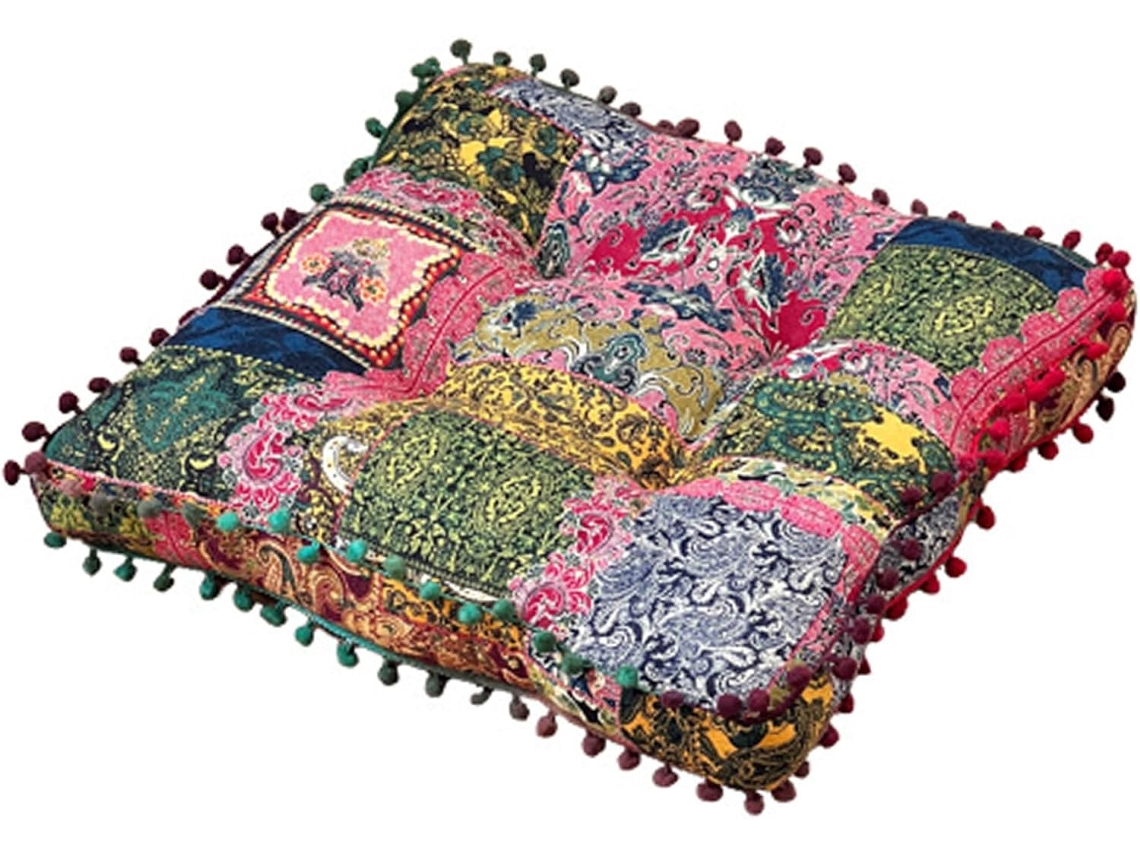 Almofada Para Cadeira De Jantar, Almofada Boêmia Para Cadeira 40, 6x 40, 6cm Com Pompons, Assento Quadrado Floral Macio