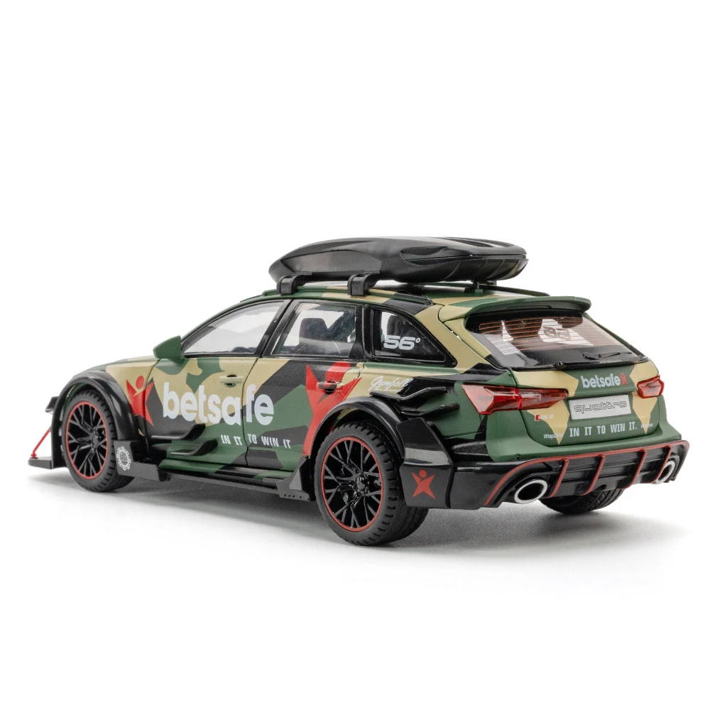 (verde) Miniatura Do Audi Rs6 Em Escala 1/24, Feita Em Metal Fundido, Com Luzes E Efeitos Sonoros - Presente