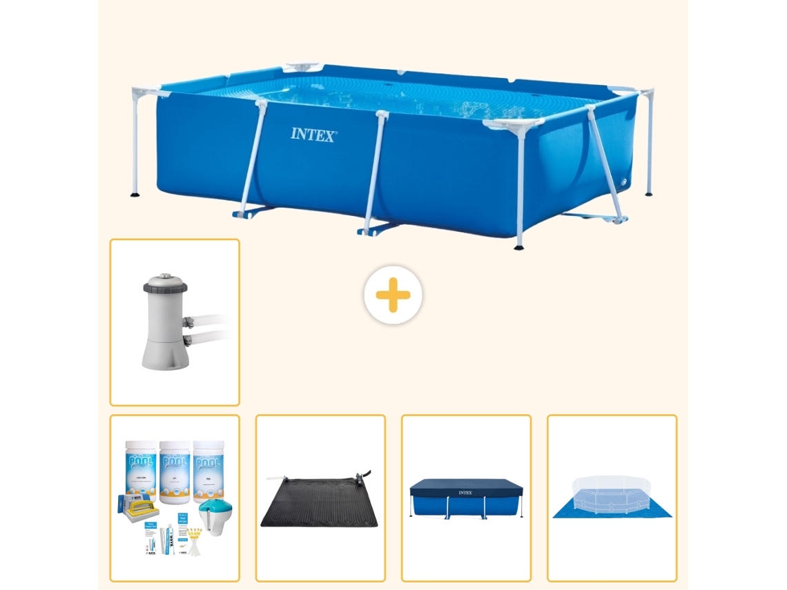 Intex Piscina Com Estrutura Retangular - 300x200x75 Cm - 6-peças S21122