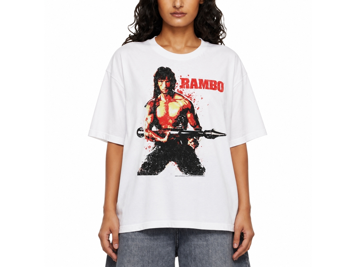 Rockinstone Rambo Movie Red Rambo Movie White Adult T-shirt Size:xxxl